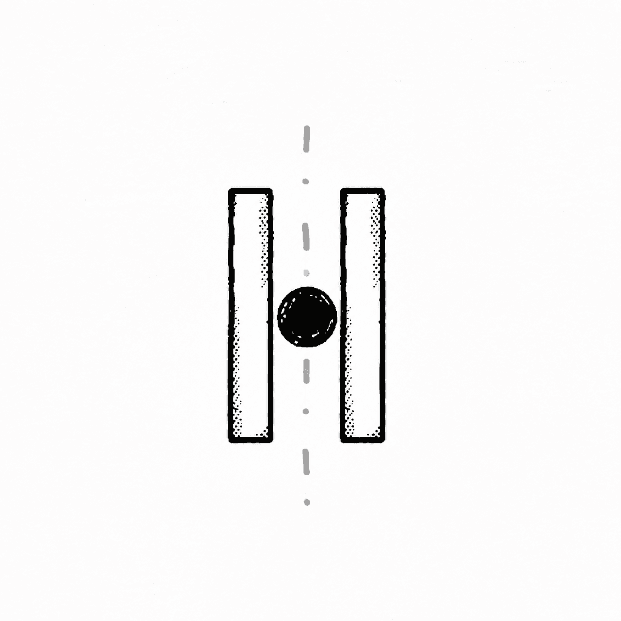 Pong hand-drawn paddles and ball logo