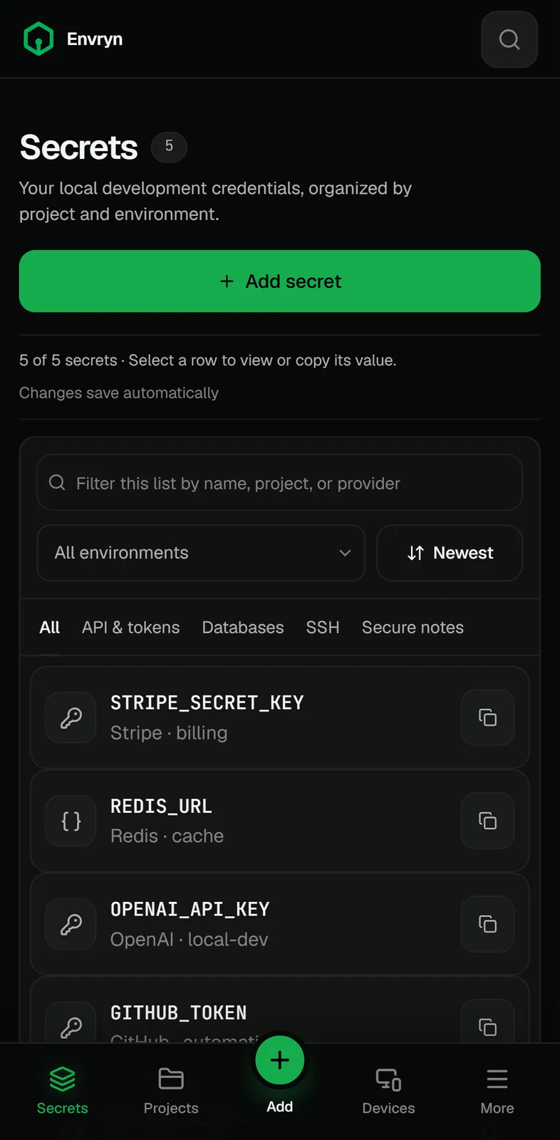 Envryn Android vault
